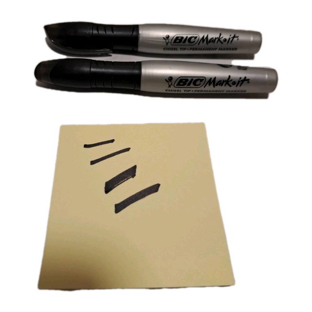Bic Mark It!  Super Duty Permanent Marker Chisel Tip - Tuxedo Black **Set of 2